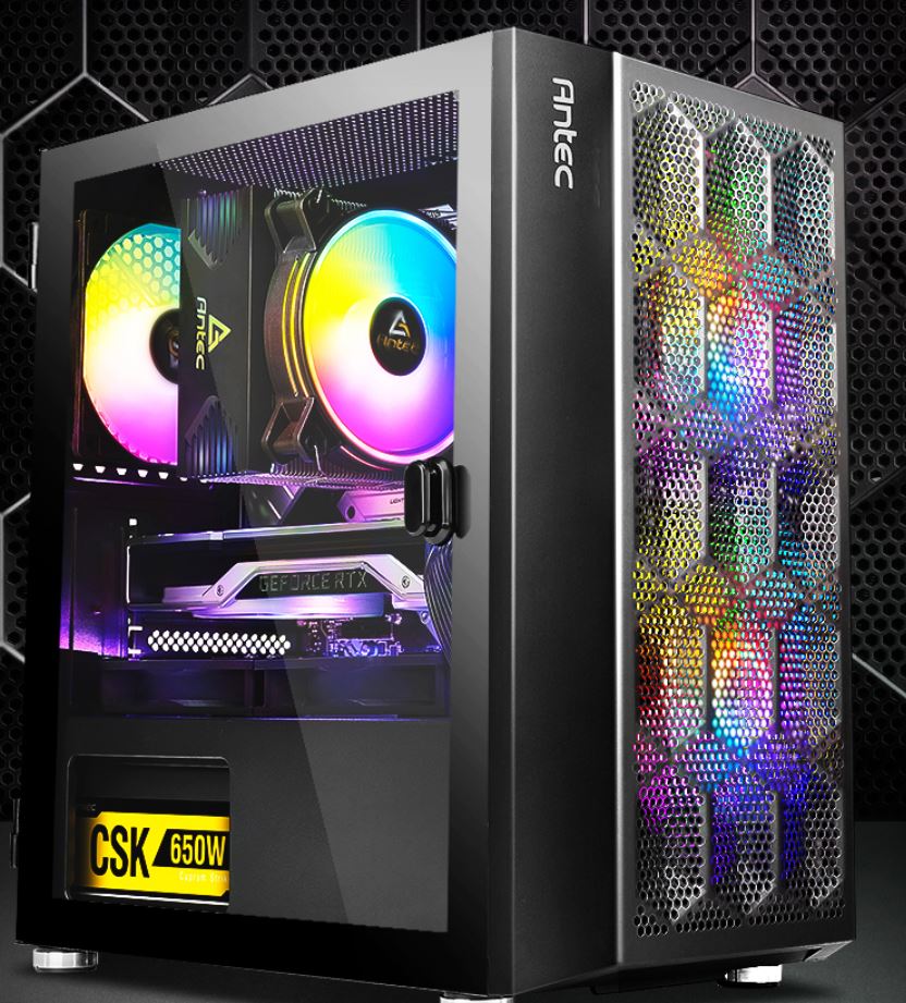 Antec NX200M RGB m-ATX, ITX Case, 3x RGB Fan. Large Mesh Front for excellent cooling, Side Window, Radiator 240mm. GPU 275mm（LS)