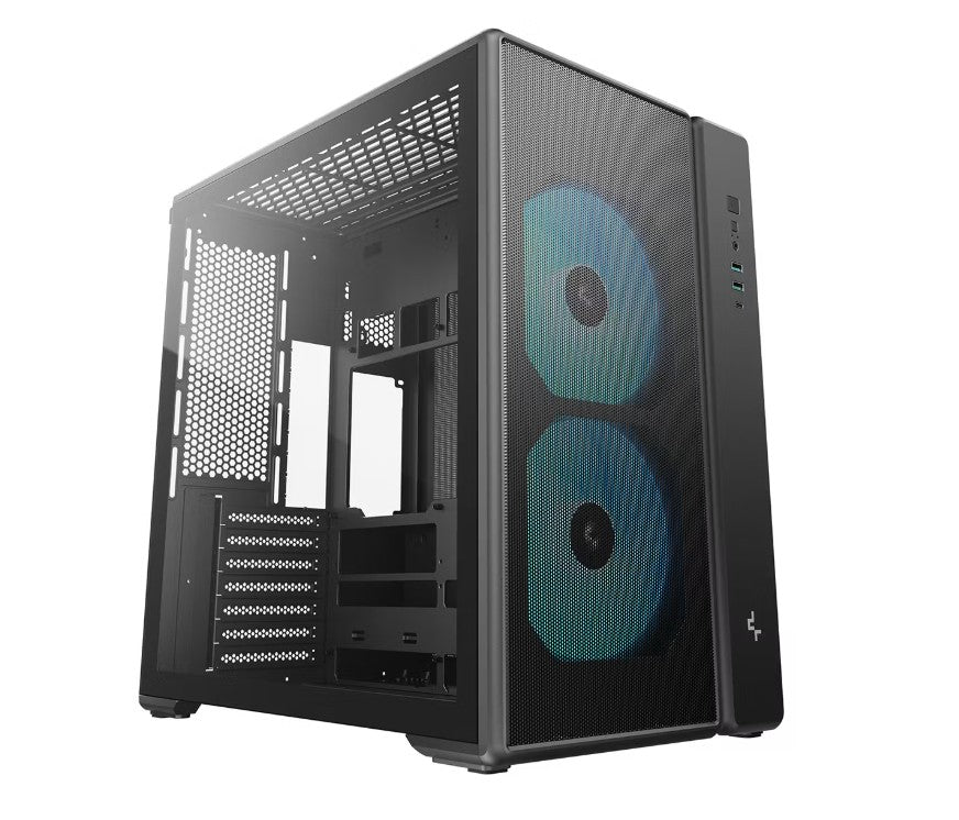DeepCool CG590 MESH 2F Mid Tower ATX Case, 2 Pre-installed Fan, USB3.0 x2,Gen2 Type-C x1,HD Audio x1