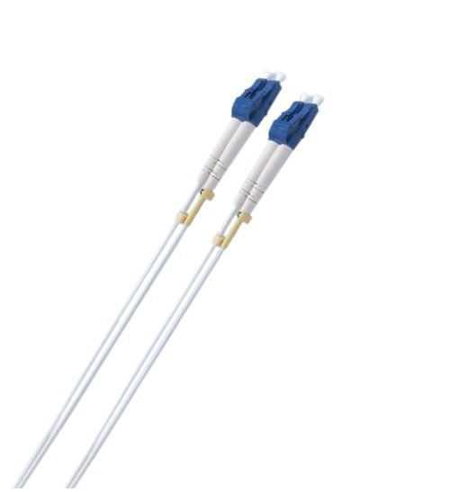 8ware 10m LC-LC OS2 Single Mode Dual-Core Fibre / Fiber Optic Cable UPC Duplex Armoured Low Smoke Zero Halogen (LSZH) Jacket White