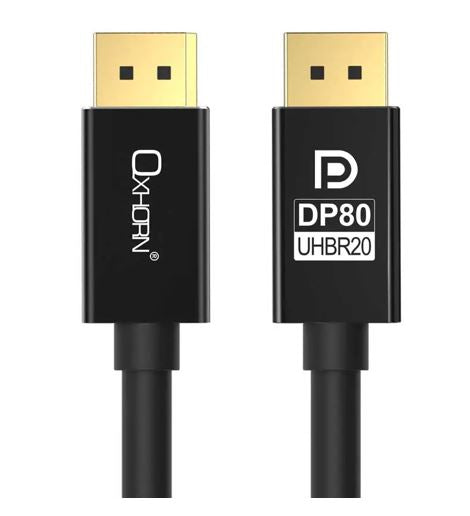 Oxhorn 4K DisplayPort 2.1 DP80 Cable 5m Male to Male V2.1 16K@60Hz Gold-Plated Aluminum High Speed VESA Certified  for Gaming Monitor TV PC Laptop