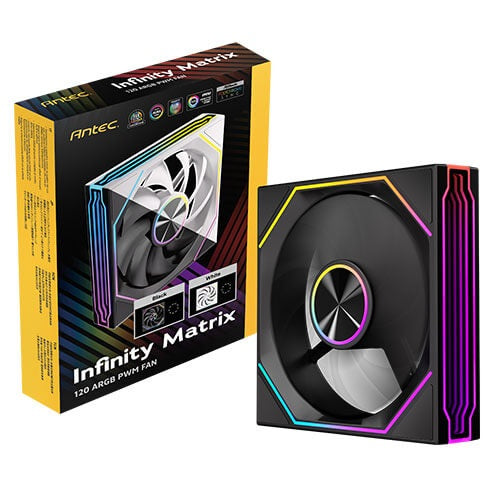 Antec IM 120 ARGB - Black – 120mm PWM Fan, 800–1800RPM, 46.43CFM, 1.69mmAq, Hydraulic Bearing, ARGB