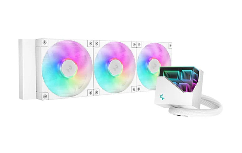 DeepCool LT360 A-RGB White High-performance Liquid CPU Cooler, 5th Gen Pump 360mm Radiator IntelLGA1851/1700/1200/1151/1150/1155/AMD AM5/AM4