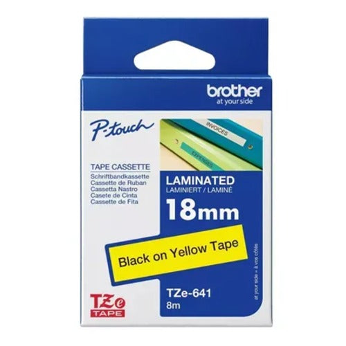 Brother 18mm Black on Yellow TZE Tape