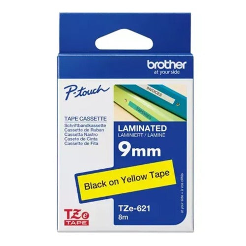 Brother TZE-FX621 - 9MM BLACK ON YELLOW FLEXIBLE TZ TAPE