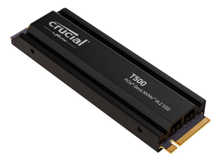 Crucial T500 2TB Gen4 NVMe SSD Heatsink - 7400/7000 MB/s R/W 1200TBW 1440K IOPs 1.5M hrs MTTF Acronis True Image Creative Cloud PS5 ~MZ-V8P2T0CW