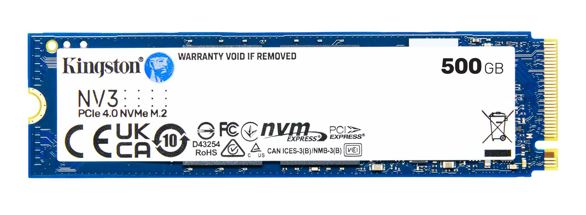 Kingston SNV3S NV3 500G PCle 4.0x4 NVMe M.2 2280 SSD 5000/3000MB/s compaitible Notebook and SFF 5Y Limited