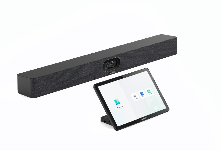 Yealink MeetingBar A40  all-in-one Android video collaboration bar, featuring dual 48MP cameras, AI-powered audio, Microsoft Teams/Zoom integration
