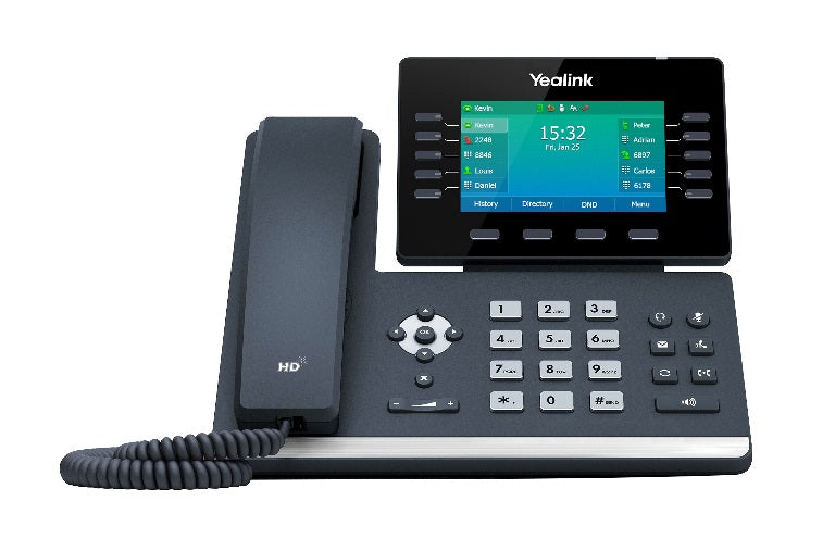 Yealink T54W, 16 Line IP HD Phone, 4.3' 480 x 272 Colour Screen, HD Voice, Dual Gig Ports, Built In Bluetooth And WiFi, USB 2.0 Port, SBC Ready *LS