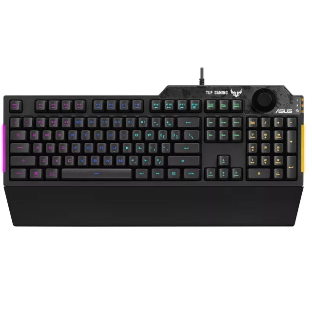 ASUS TUF Gaming K1 RGB Keyboard with Volume Knob & Wrist Rest