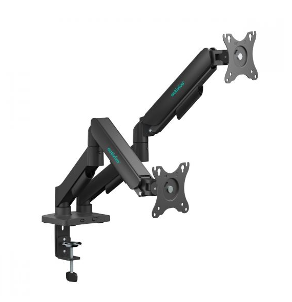 mbeat® activiva Ergolife Dual-Screen Gas Spring Monitor Arm allows you to smoothly adjust the height,angle, and tilt of both screens with minimal (LS)