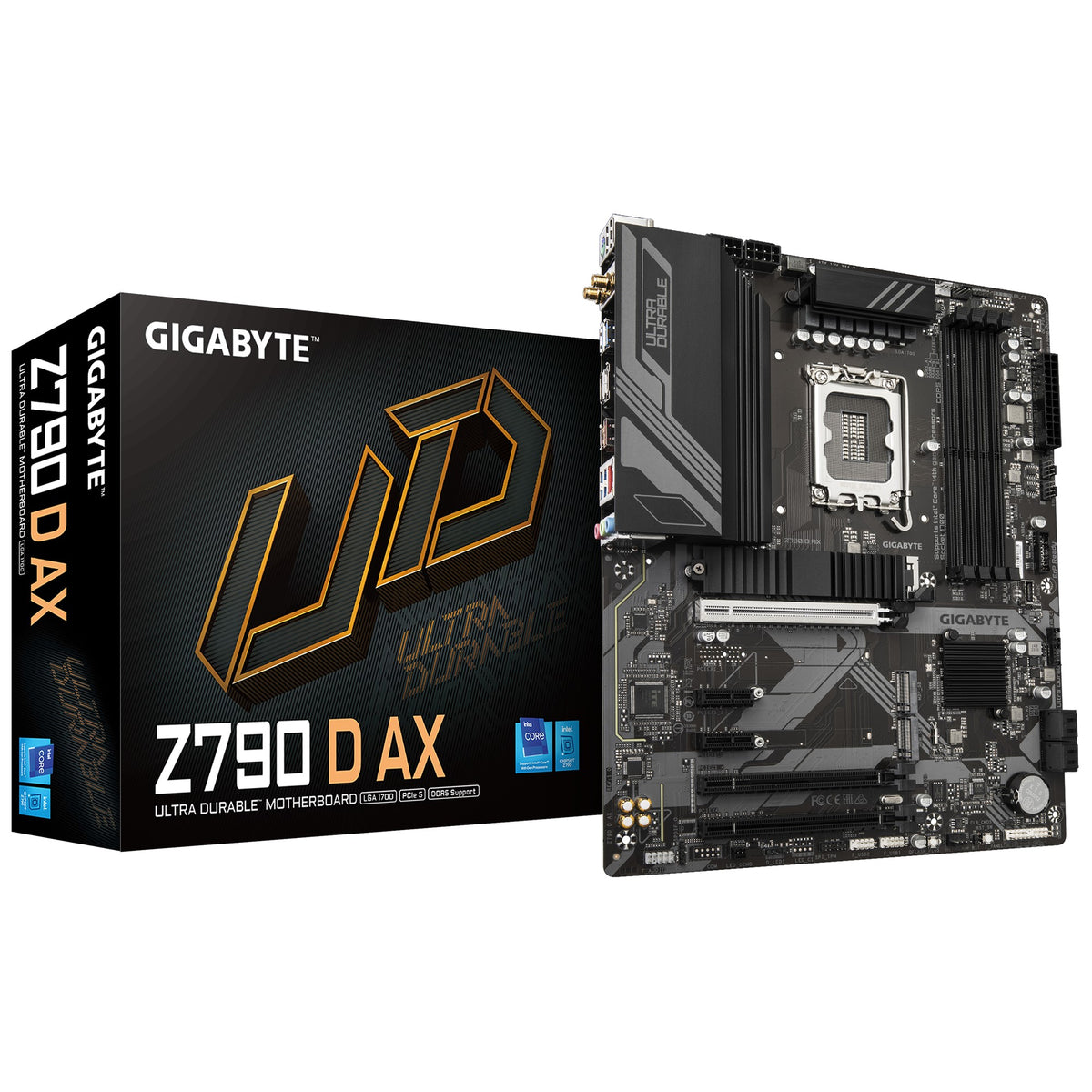 Gigabyte Z790 D AX  Intel LGA 1700 ATX Motherboard, 4x DDR5 ~192GB, 2x PCI-E x16, 3x M.2, 4x SATA,  6x USB 3.2, 2x USB-C,2x USB 2.0