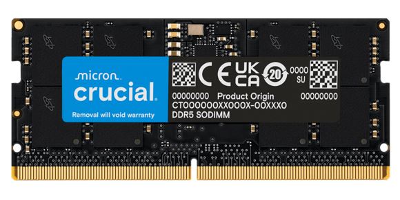 Crucial 32GB (1x32GB) DDR5 SODIMM 5600MHz CL46 Notebook Laptop Memory