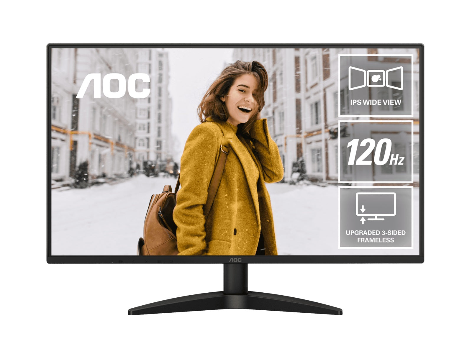 (LS) AOC 27' 120Hz IPS 1920 × 1080 (FHD), 300 cd/m2,  VGA × 1, HDMI 1.4 × 1 1ms Adaptive Sync, Office and Home monitor. 2025