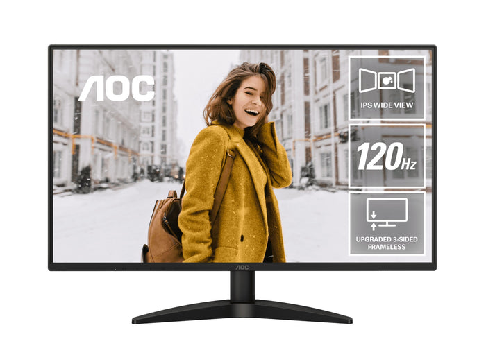 (LS) AOC 27' 120Hz IPS 1920 × 1080 (FHD), 300 cd/m2,  VGA × 1, HDMI 1.4 × 1 1ms Adaptive Sync, Office and Home monitor. 2025