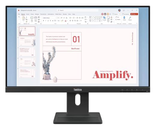LENOVO ThinkVision E24-40 23.8'/24' 100Hz FHD IPS Monitor 1920x1080 16:9 4ms Height Adjust Tilt Pivot Swivel HDMI DP VGA Speakers VESA ~ Alternate 63E