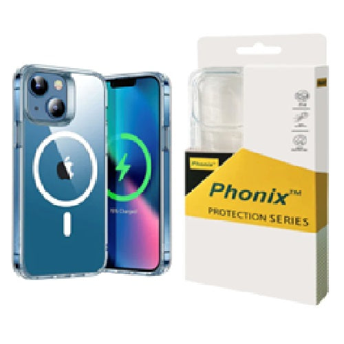 Phonix Apple iPhone 17e /  iPhone 16e / iPhone15 / iPhone 14 / iPhone 13 (6.1') Clear Rock Shockproof Case With MagSafe - Ultra-thin,10 Years Warranty