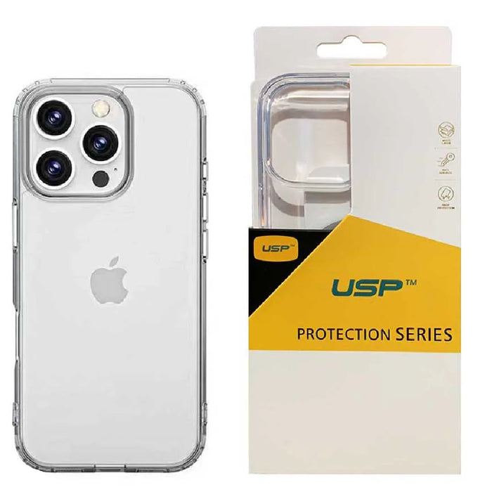 USP Clear Rock Series Shockproof Case for iPhone 16 Pro Max – Clear