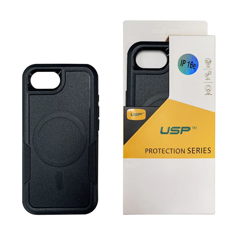 USP Apple iPhone 17e / iPhone 16e (6.1') Armor Light Case with MagSafe Black - Built-in magnets, Drop Protection, Raised Edges, 5 Years Warranty