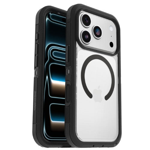 OtterBox Defender Pro XT MagSafe Apple iPhone 18 Pro / iPhone 17 Pro (6.3') Case Dark Side (Clear/Black) - (77-000978),Camera Control,7 Years Warranty