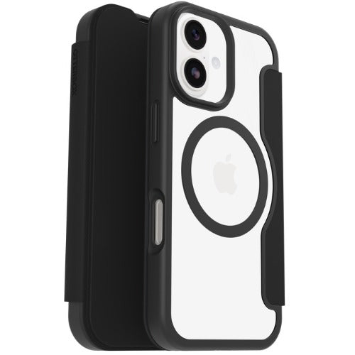 OtterBox React Folio MagSafe Apple iPhone 17 (6.3") Case - Black Crystal (Clear/Black)