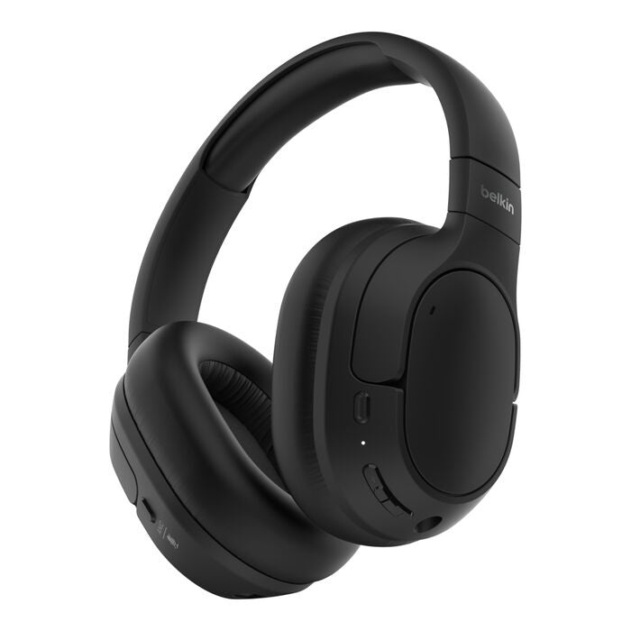 Belkin SoundForm Isolate Noise Cancelling Over-Ear Headphones - Black(AUD008fqBK), 60 hrs Battery, Hybric ANC, BT 5.4 Multipoint, 2 Years Warranty