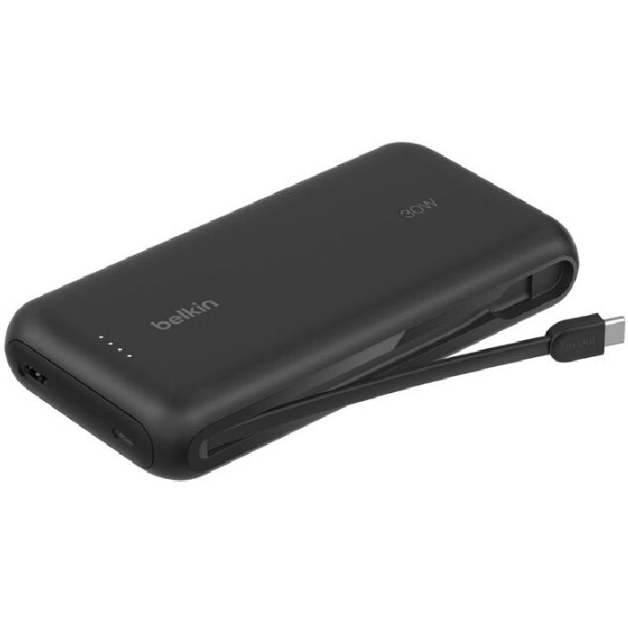 Belkin BoostCharge 20K mAh Power Bank With Integrated USB-C Cable - Black (BPB024FQBK), 30W PD, 2xUSB-C, 1x USB-A, CEW $2,500, 2 Years Warranty
