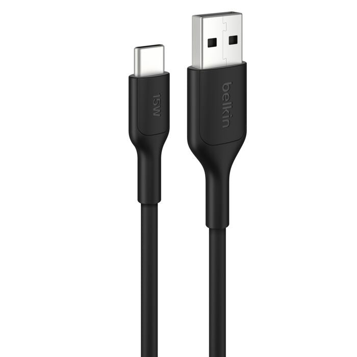 Belkin BoostCharge USB-C to USB-A Cable (1M) - Black (CAB021fq1MBK), 3A/15W, 480Mbps, 300K+ Bends, Apple, Samsung, USB-IF Certified, 2 Years Warranty