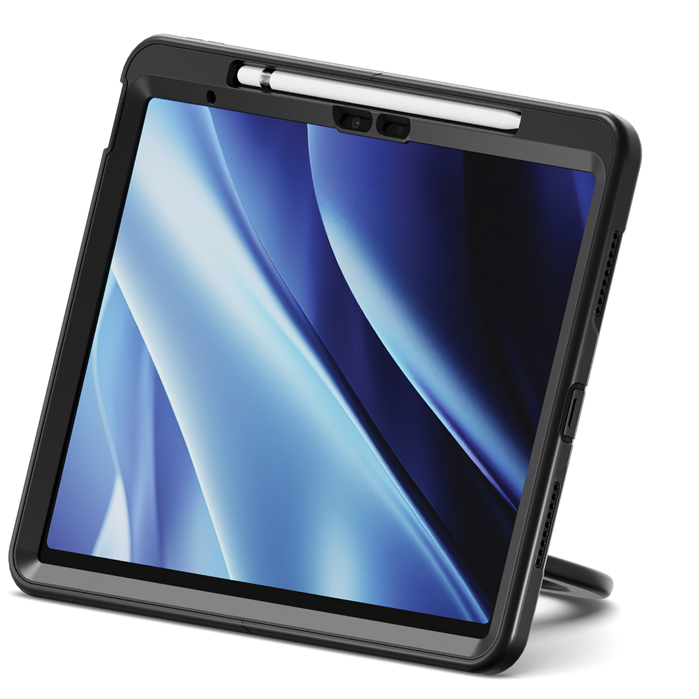 Cygnett GripStand Apple iPad Air (13') (M2/M3) Case -Black(CY5203CPGRP), Built-in Screen Protector, 2 Years Warranty