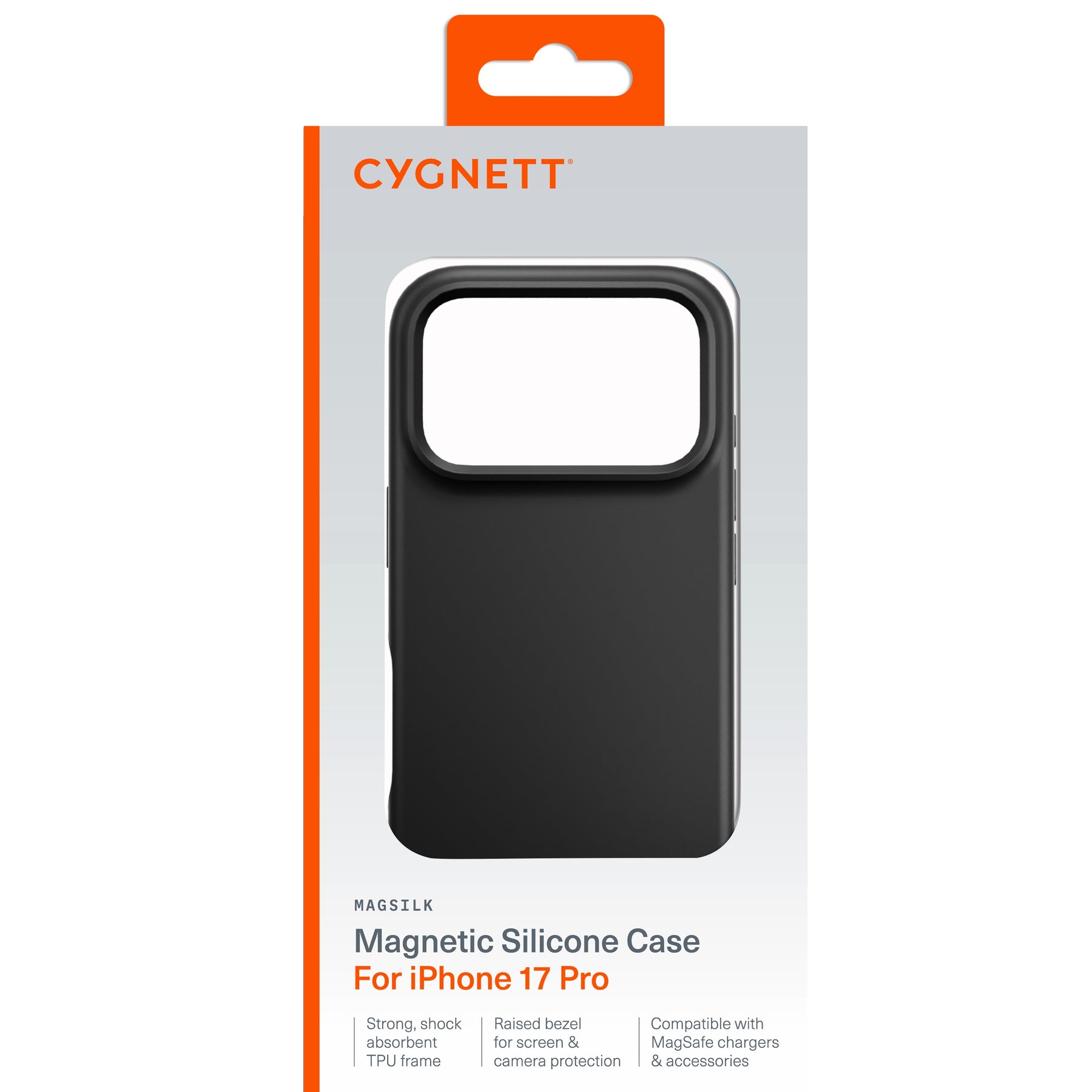 Cygnett MagSilk Apple iPhone 17 Pro (6.3") Magnetic Silicone Case - Black