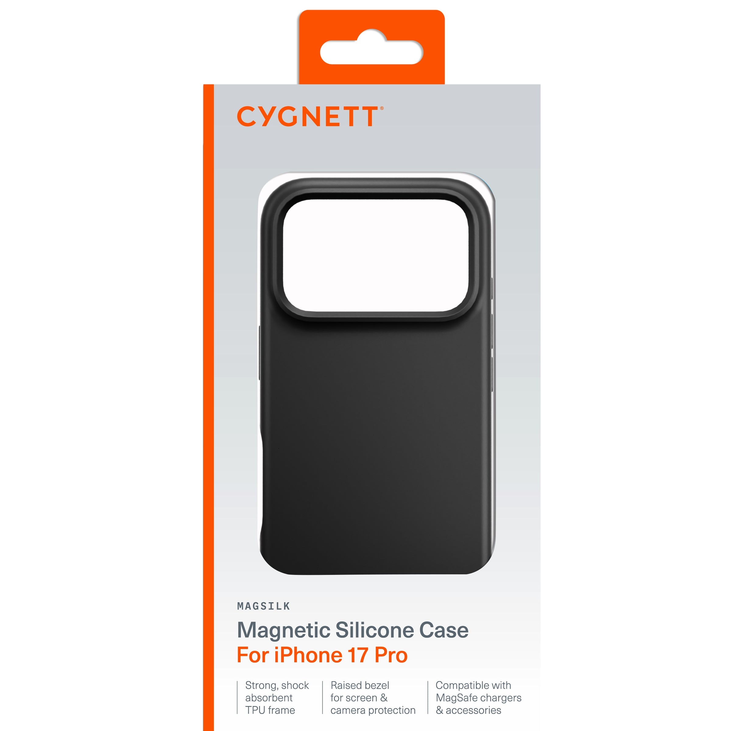 Cygnett MagSilk Apple iPhone 17 Pro (6.3") Magnetic Silicone Case - Black