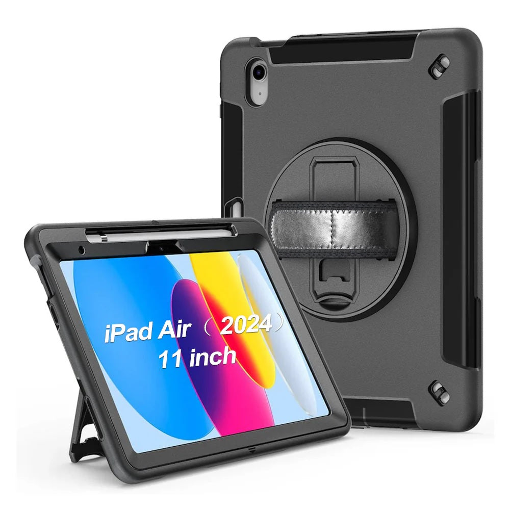 USP Rugged Apple iPad Air (11') (M4/M3/M2) (8th/7th/6th Gen)/ iPad Air (10.9') (5th/4th Gen)/ iPad Pro (11')(4th-1st Gen) Case Black - 5 Years Warrant