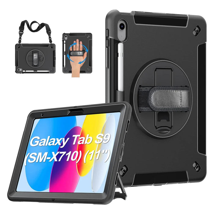 USP Rugged Samsung Galaxy Tab S10 Lite / Tab S10 FE /Tab S9  (SM-X710) (11') /Tab S9 FE (10.9') Case - Military-Grade, Hand Strap,5 Years Warranty