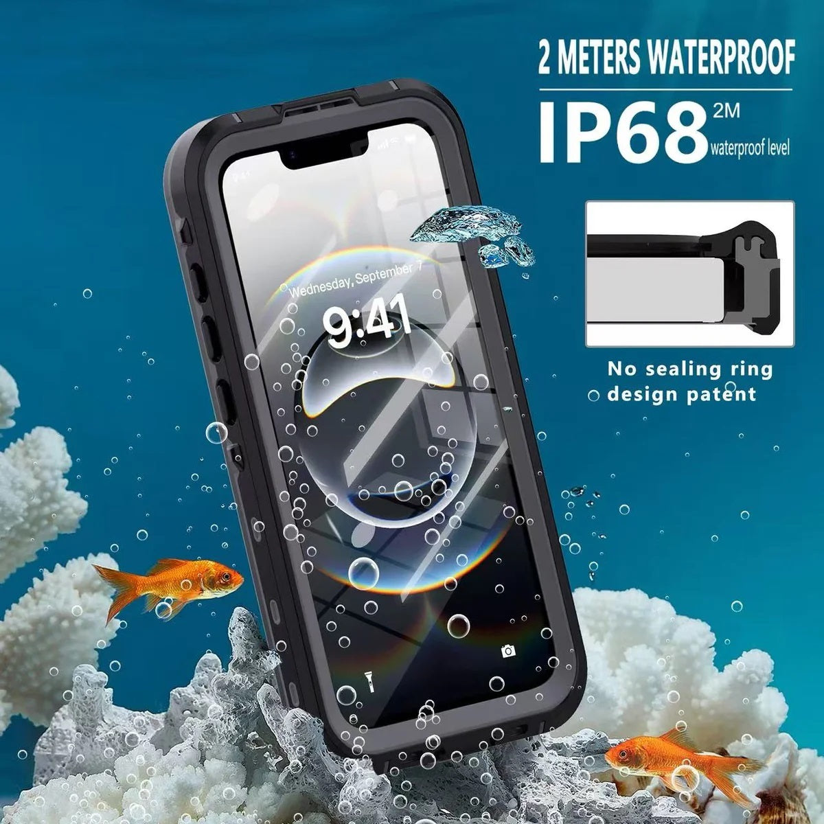 USP Apple iPhone SE (3rd & 2nd Gen) and iPhone 8/7 Waterproof Case - Black, Military-Grade, Shockproof, Scratch Resistant, Durable,5 Years Warranty