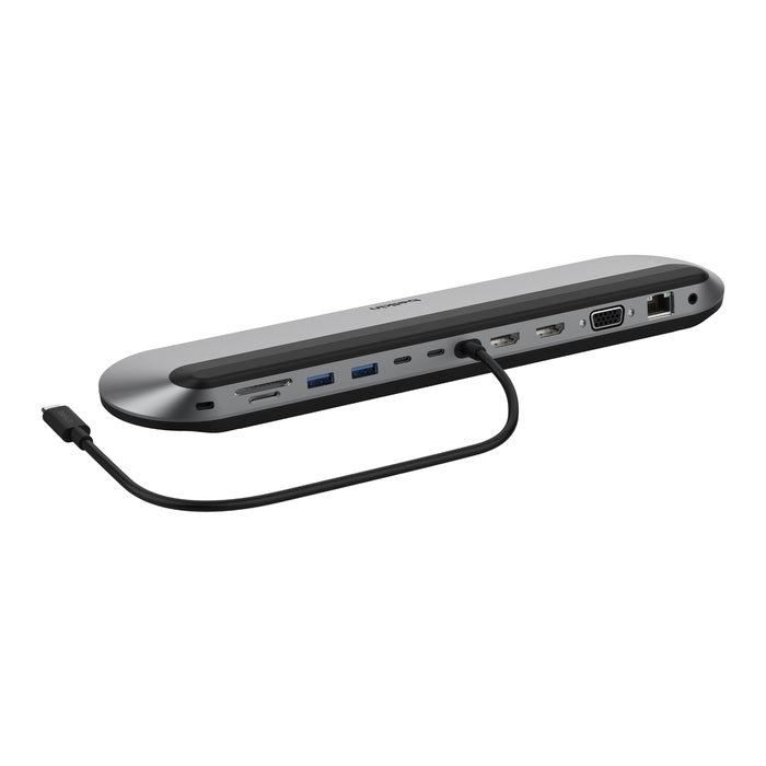 Belkin Connect Universal USB-C 11-in-1 Pro Docking Station - Grey (INC014btSGY), 100W PD, 10Gbps, Tripal Display, Silicon Motion, 2 Years Warranty