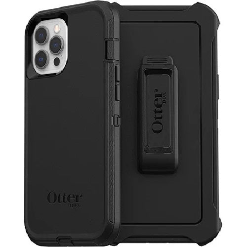 OtterBox Defender Apple iPhone 12 Pro Max Case Black - (77-65449), DROP+ 4X Military Standard, Multi-Layer, Included Holster, 7 Years Warranty