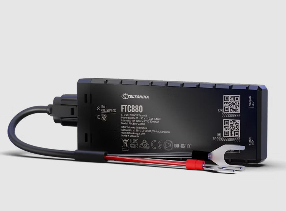 Teltonika FTC880 Next-generation 4G LTE Cat 1 battery-mounted vehicle GPS Tracker with Enhanced GNSS Accuracy and IP69K Resistance, Fast installation