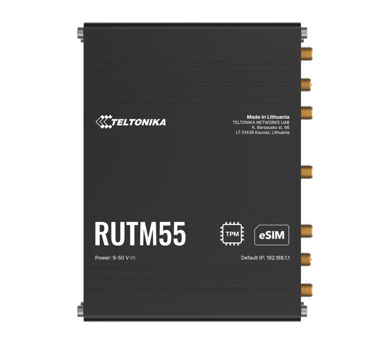 Teltonika RUTM55 Dual 5G Router, Dual SIM & eSIM™, Telit 5G Modem, Auto-Failover, Ethernet, Serial (RS232, RS485), 3-PIN POWER INPUT