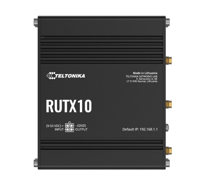 Teltonika RUTX10 Professional Ethernet Router, Industrial Ethernet Router/VPN/Firewall (NO-LTE) with Dual Band WiFi 5 802.11ac, PSU included