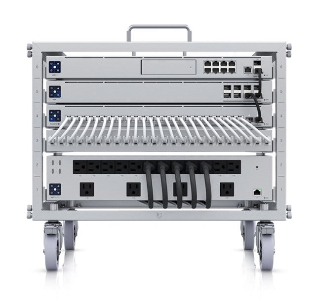 Ubiquiti Toolless Mini Rack,Compact,Stackable 6U Open-frame Rack For UniFi Rack-mount Device,Toolless Assembly&Device Mounting,Lockable Casters