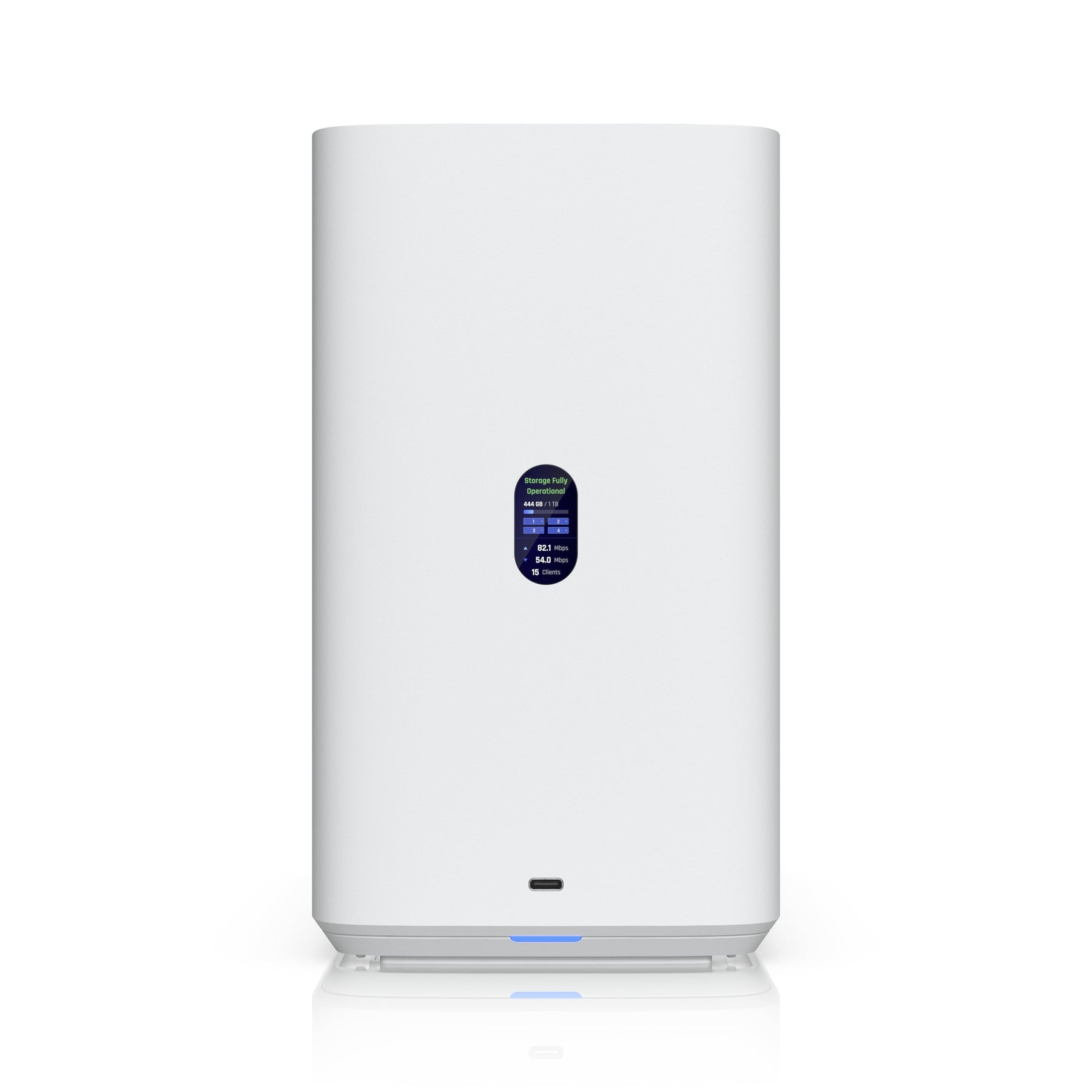 Ubiquiti UNAS 4, White, UniFi Network Storage (4)2.5/3.5' HDD Bays,(2)M.2 NVMe SSD Cach Slot,2.5 GbE, USB-C Connect, PoE+++ Adapter, Compact Footprint