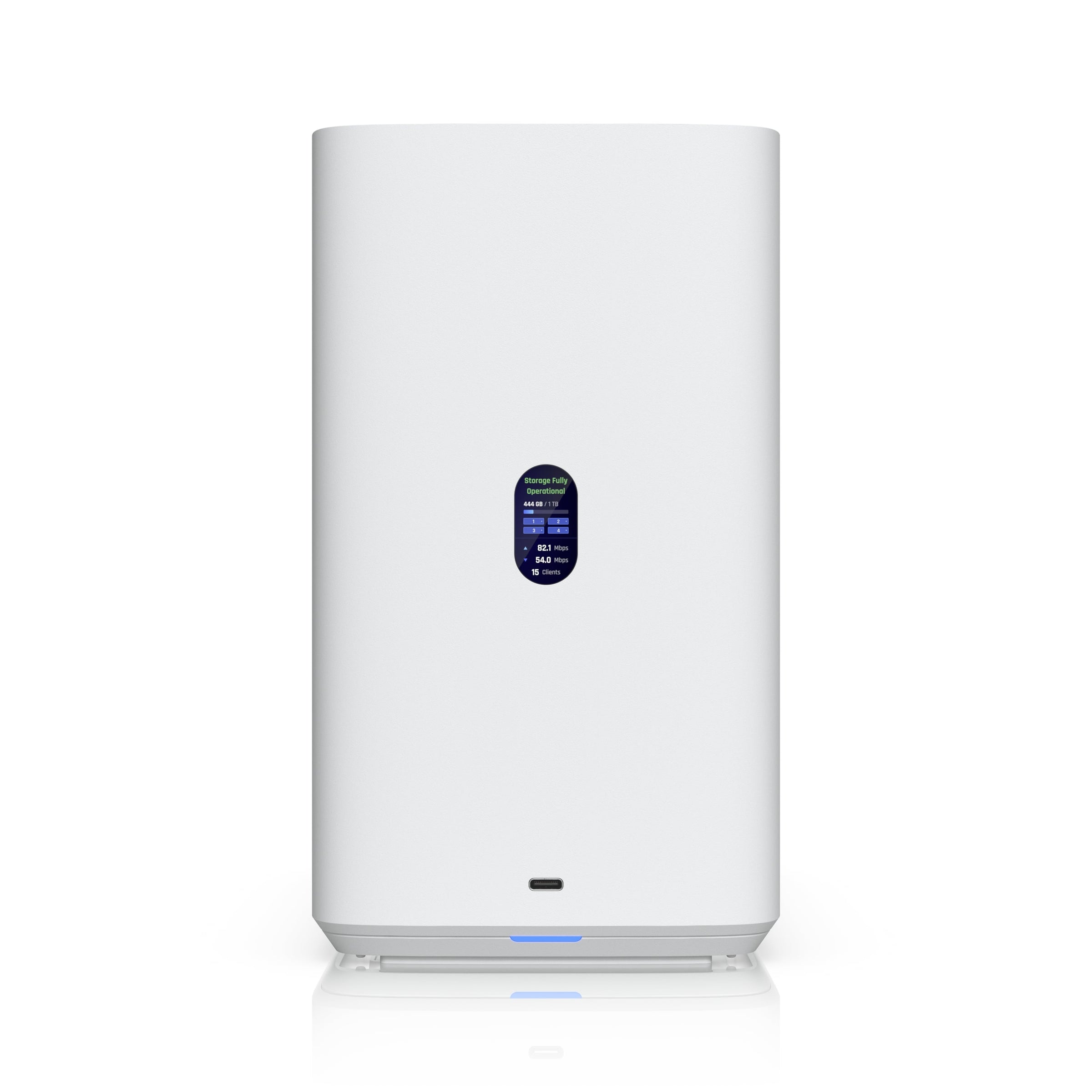 Ubiquiti UNAS 4, White, UniFi Network Storage (4)2.5/3.5' HDD Bays,(2)M.2 NVMe SSD Cach Slot,2.5 GbE, USB-C Connect, PoE+++ Adapter, Compact Footprint