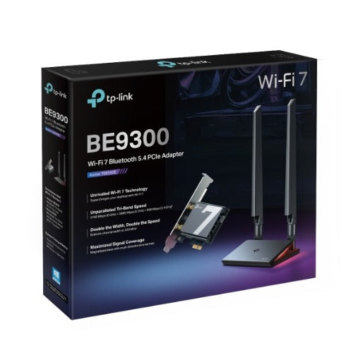 TP-Link Archer TBE550E BE9300 Wi-Fi 7 Bluetooth 5.4 PCIe Adapter, 6GHz@5760 Mbps, 5GHz@2880 Mbps, 2.4GHz@688 Mbps (wifi7) (NIC)