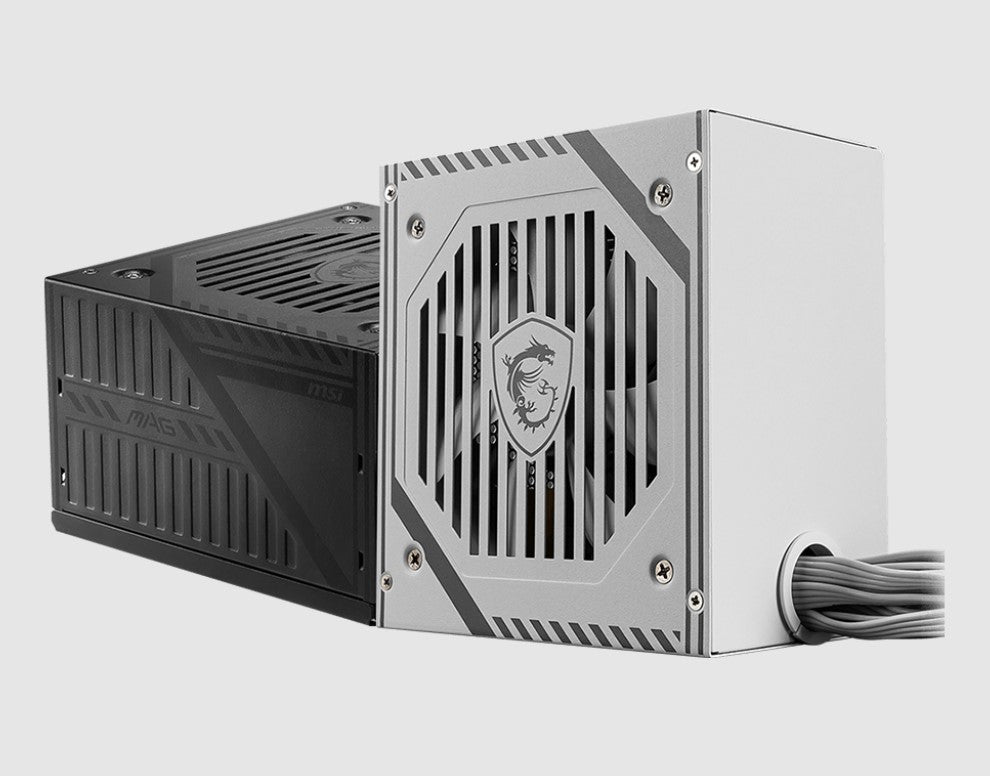 MSI MAG A650BNL WHITE 650W PSU, 80 PLUS Bronze, Active PFC, 120mm Hydro Bearing Fan, Non-Modular, 2x PCIe 6+2, 5x SATA, OCP/OVP/OPP/SCP, ATX, 2x EPS