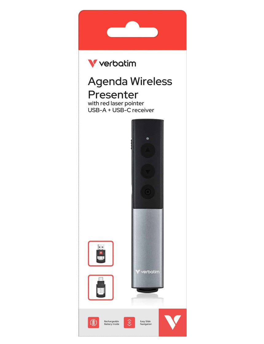 **ON SPECIAL** Verbatim Agenda Wireless Presenter with Red Laser Pointer